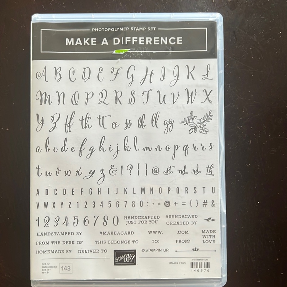 Stampin Up Stamp Set Make a Difference Stamp Set *new never used*